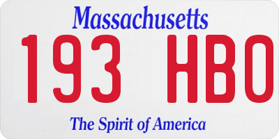 MA license plate 193HB0