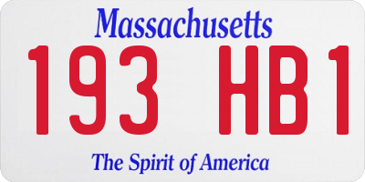 MA license plate 193HB1