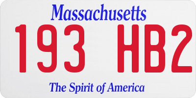 MA license plate 193HB2