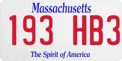 MA license plate 193HB3