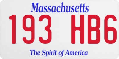 MA license plate 193HB6