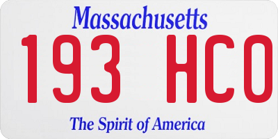 MA license plate 193HC0