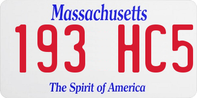 MA license plate 193HC5