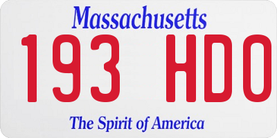 MA license plate 193HD0