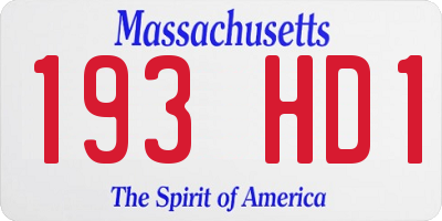 MA license plate 193HD1