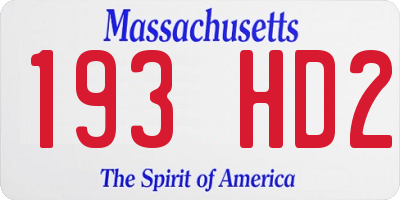 MA license plate 193HD2