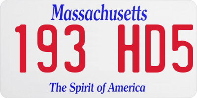 MA license plate 193HD5