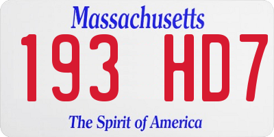 MA license plate 193HD7