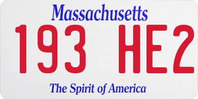 MA license plate 193HE2