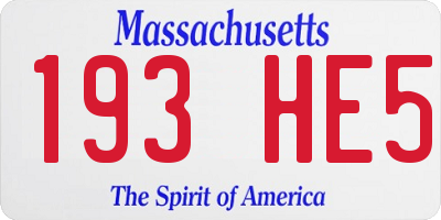 MA license plate 193HE5