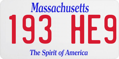 MA license plate 193HE9