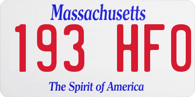 MA license plate 193HF0