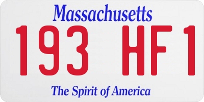 MA license plate 193HF1