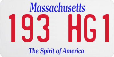 MA license plate 193HG1