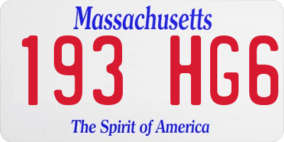 MA license plate 193HG6
