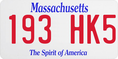 MA license plate 193HK5