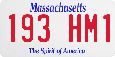 MA license plate 193HM1
