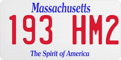 MA license plate 193HM2