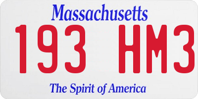 MA license plate 193HM3