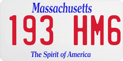 MA license plate 193HM6