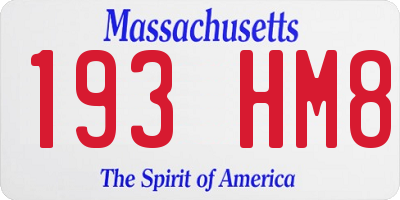 MA license plate 193HM8