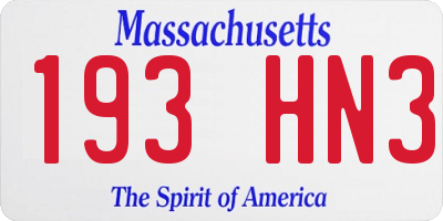 MA license plate 193HN3