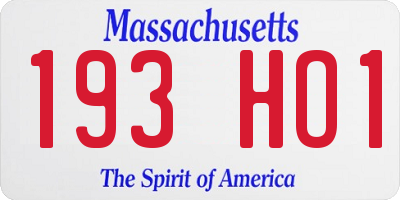 MA license plate 193HO1