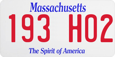 MA license plate 193HO2