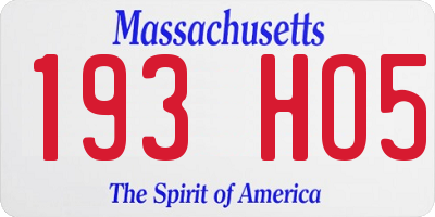 MA license plate 193HO5