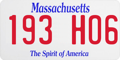 MA license plate 193HO6
