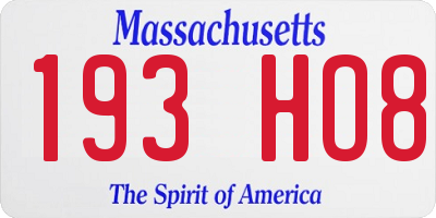 MA license plate 193HO8