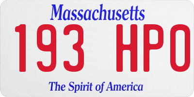 MA license plate 193HP0