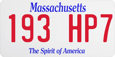 MA license plate 193HP7