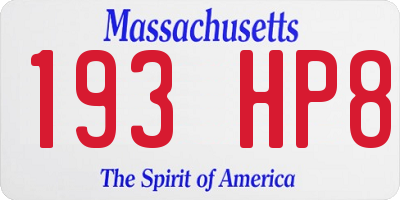 MA license plate 193HP8