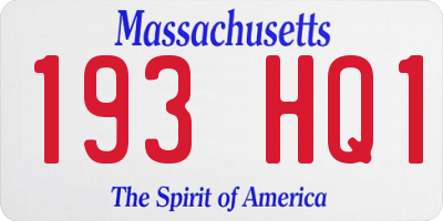 MA license plate 193HQ1