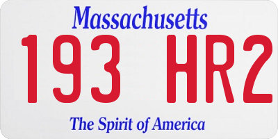 MA license plate 193HR2
