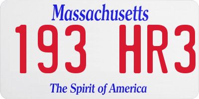 MA license plate 193HR3