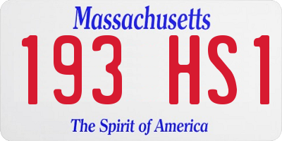 MA license plate 193HS1