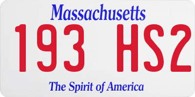MA license plate 193HS2