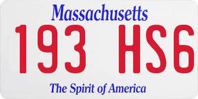 MA license plate 193HS6