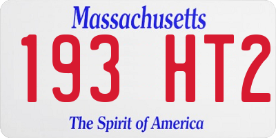 MA license plate 193HT2