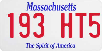 MA license plate 193HT5