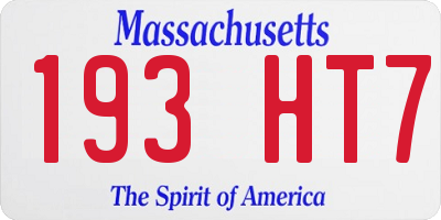 MA license plate 193HT7