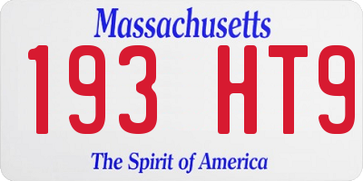 MA license plate 193HT9