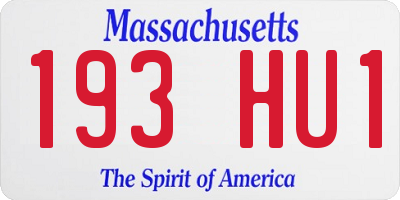 MA license plate 193HU1