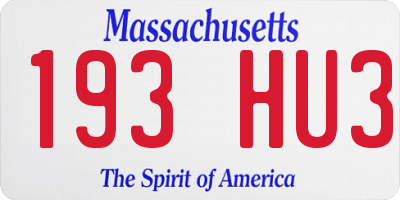 MA license plate 193HU3
