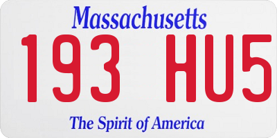 MA license plate 193HU5