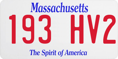 MA license plate 193HV2