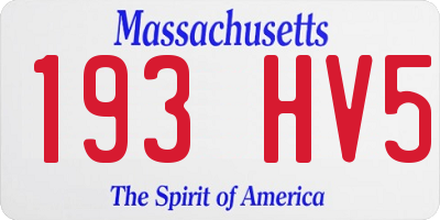 MA license plate 193HV5