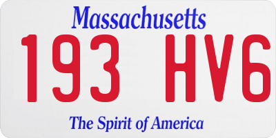 MA license plate 193HV6